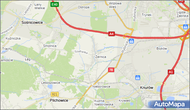 mapa Żernica, Żernica na mapie Targeo
