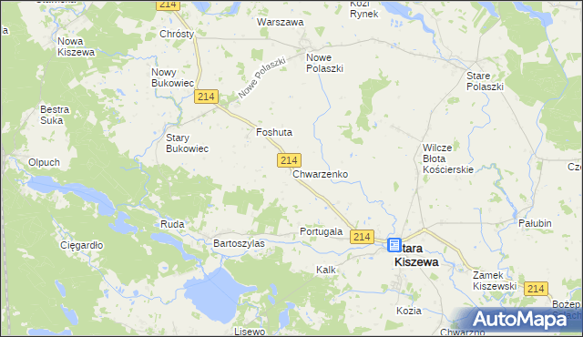 mapa Chwarzenko, Chwarzenko na mapie Targeo