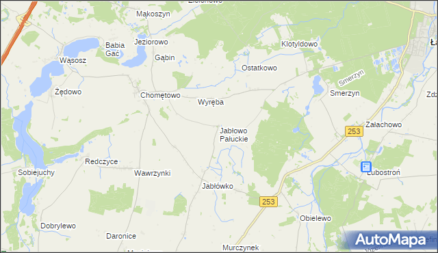 mapa Jabłowo Pałuckie, Jabłowo Pałuckie na mapie Targeo