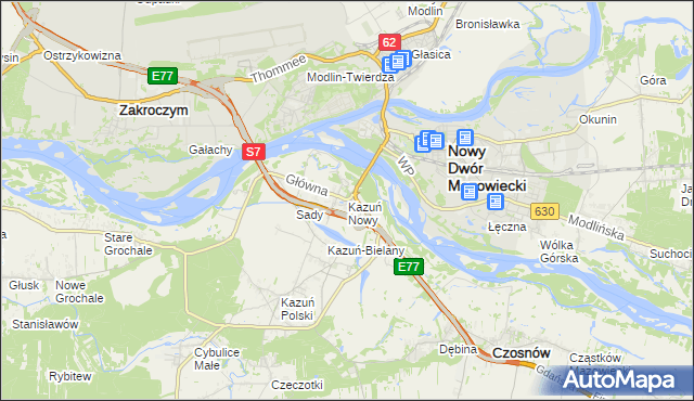 mapa Kazuń Nowy, Kazuń Nowy na mapie Targeo