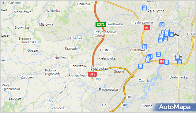 mapa Kielanówka, Kielanówka na mapie Targeo