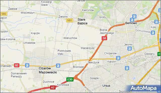 mapa Macierzysz, Macierzysz na mapie Targeo