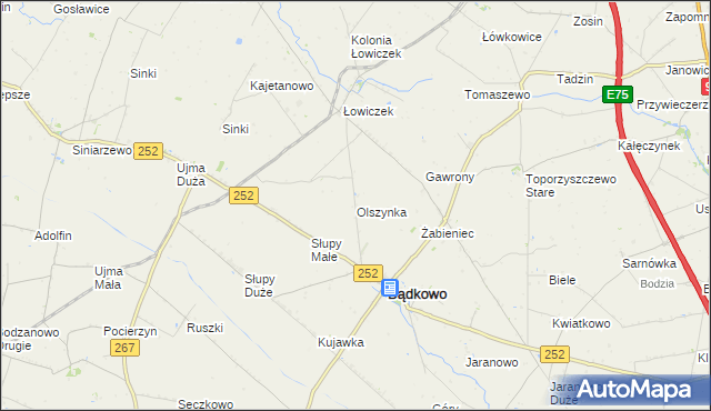 mapa Olszynka gmina Bądkowo, Olszynka gmina Bądkowo na mapie Targeo