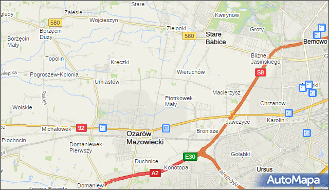 mapa Piotrkówek Mały, Piotrkówek Mały na mapie Targeo