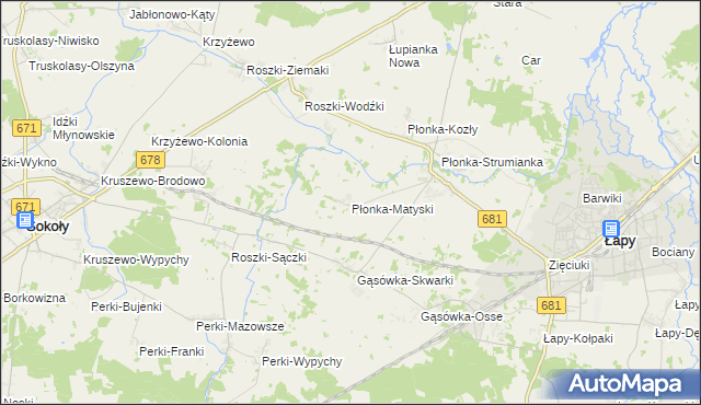 mapa Płonka-Matyski, Płonka-Matyski na mapie Targeo