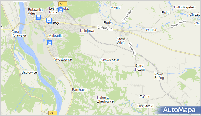 mapa Skowieszyn, Skowieszyn na mapie Targeo