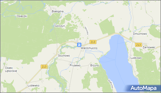 mapa Wierzchucino, Wierzchucino na mapie Targeo