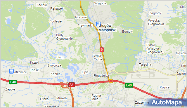 mapa Wola Cicha, Wola Cicha na mapie Targeo