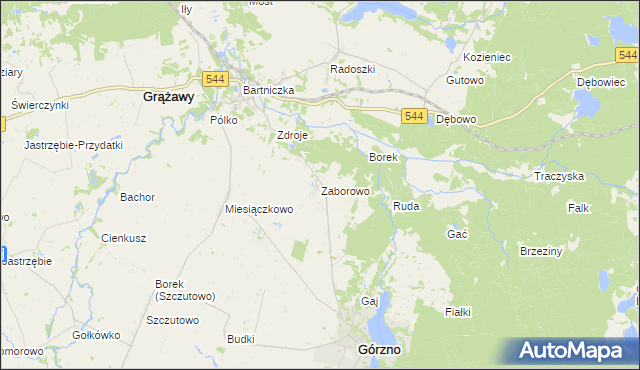 mapa Zaborowo gmina Górzno, Zaborowo gmina Górzno na mapie Targeo