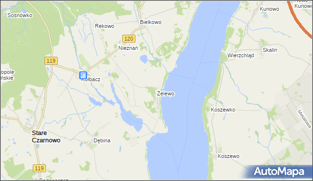 mapa Żelewo, Żelewo na mapie Targeo