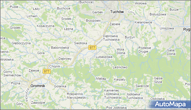 mapa Lubaszowa, Lubaszowa na mapie Targeo