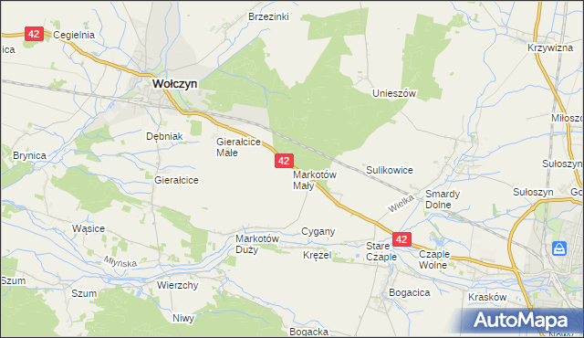 mapa Markotów Mały, Markotów Mały na mapie Targeo