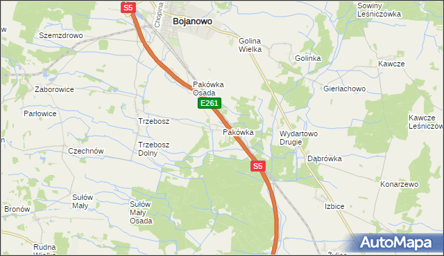 mapa Pakówka, Pakówka na mapie Targeo