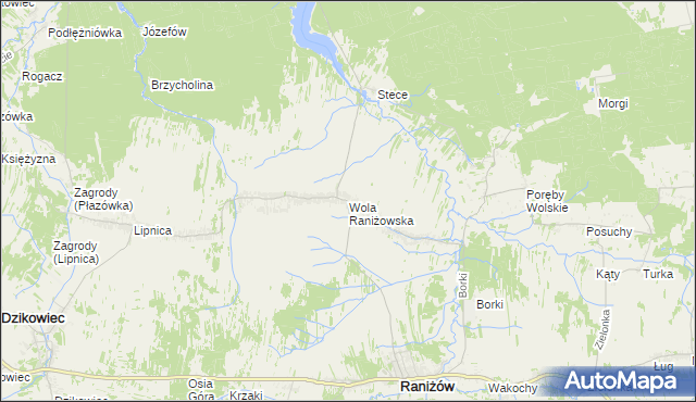 mapa Wola Raniżowska, Wola Raniżowska na mapie Targeo