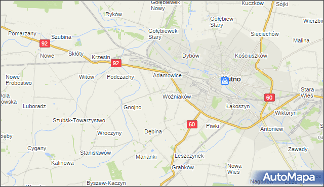 mapa Woźniaków, Woźniaków na mapie Targeo