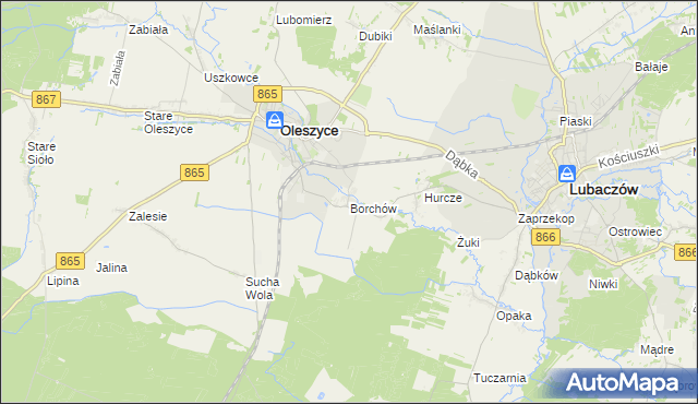 mapa Borchów, Borchów na mapie Targeo