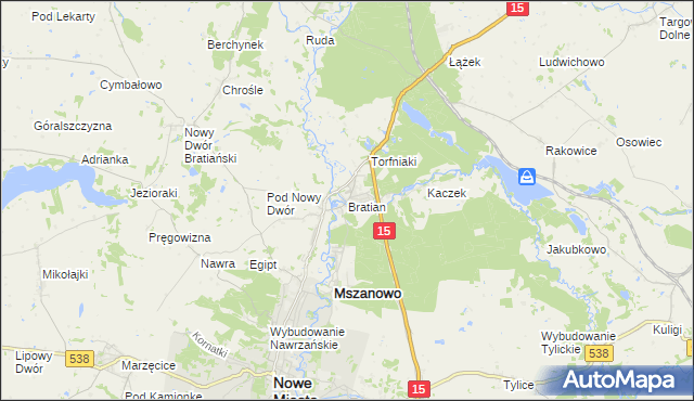 mapa Bratian, Bratian na mapie Targeo