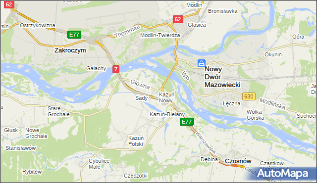 mapa Kazuń Nowy, Kazuń Nowy na mapie Targeo