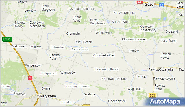 mapa Kłonówek-Wieś, Kłonówek-Wieś na mapie Targeo