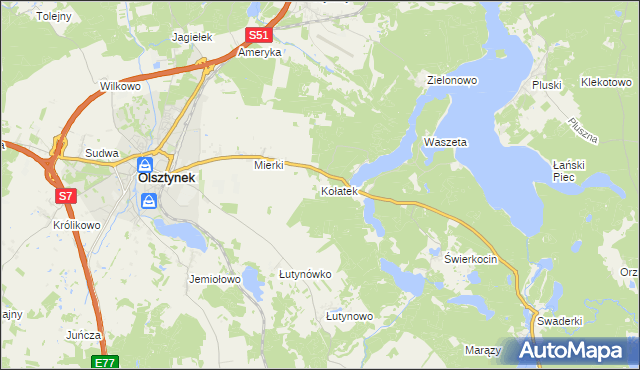 mapa Kołatek, Kołatek na mapie Targeo