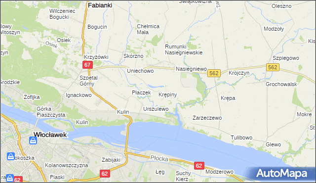 mapa Krępiny Kolonia, Krępiny Kolonia na mapie Targeo