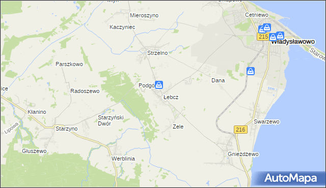 mapa Łebcz, Łebcz na mapie Targeo