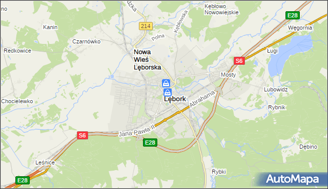 mapa Lębork, Lębork na mapie Targeo