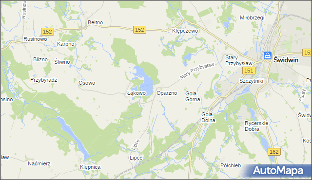 mapa Oparzno, Oparzno na mapie Targeo