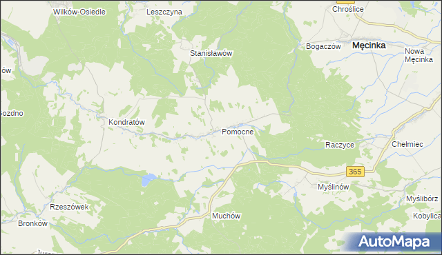 mapa Pomocne, Pomocne na mapie Targeo