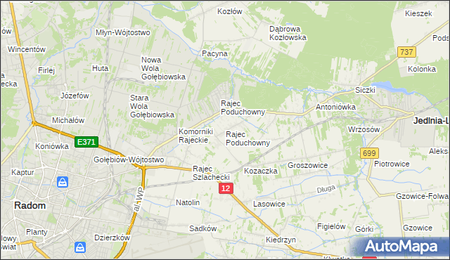 mapa Rajec Poduchowny, Rajec Poduchowny na mapie Targeo