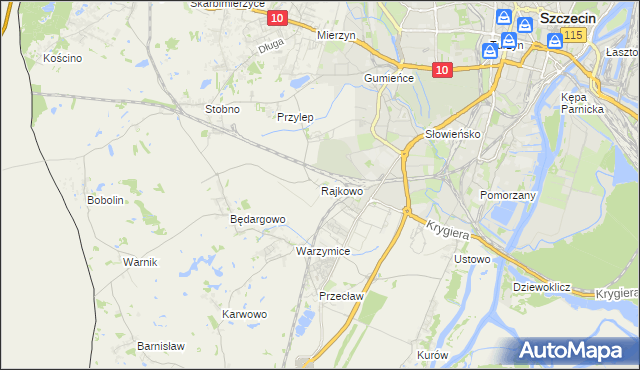 mapa Rajkowo, Rajkowo na mapie Targeo