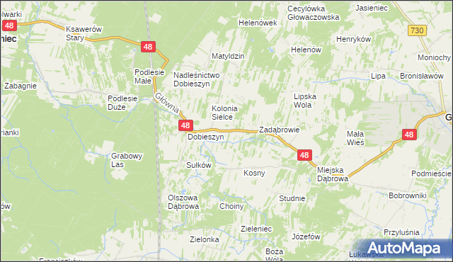 mapa Sielce gmina Stromiec, Sielce gmina Stromiec na mapie Targeo