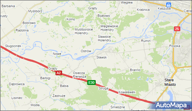 mapa Sławsk, Sławsk na mapie Targeo