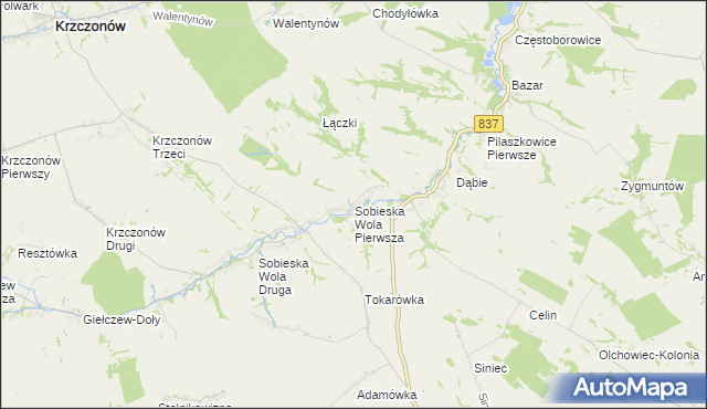 mapa Sobieska Wola Pierwsza, Sobieska Wola Pierwsza na mapie Targeo