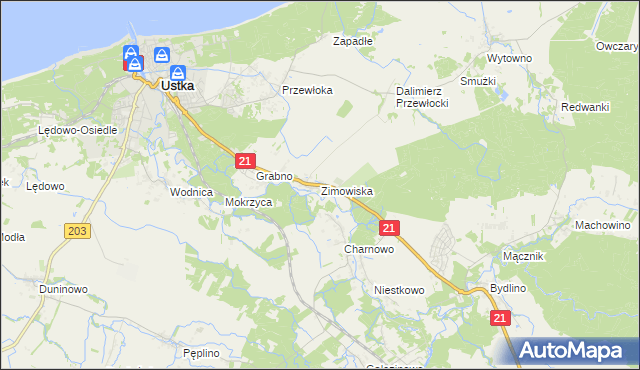 mapa Zimowiska, Zimowiska na mapie Targeo