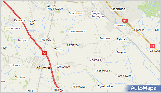 mapa Bogusławice gmina Siechnice, Bogusławice gmina Siechnice na mapie Targeo