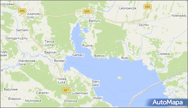 mapa Bołtryki, Bołtryki na mapie Targeo