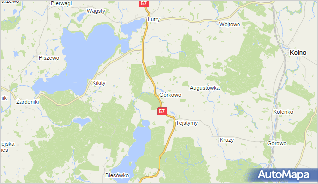 mapa Górkowo, Górkowo na mapie Targeo