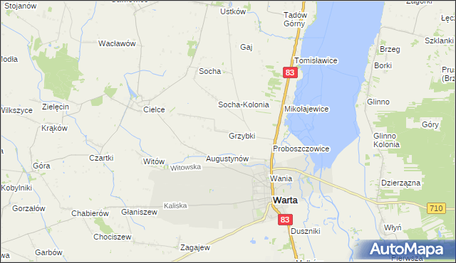 mapa Grzybki, Grzybki na mapie Targeo