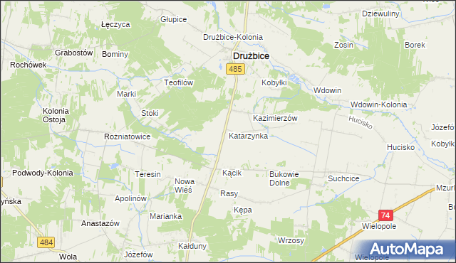mapa Katarzynka, Katarzynka na mapie Targeo