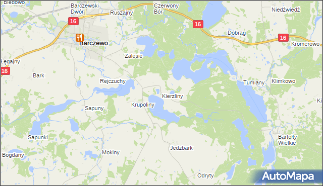 mapa Kierzliny, Kierzliny na mapie Targeo