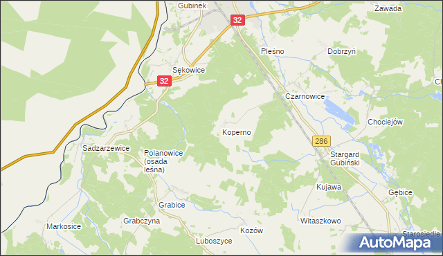 mapa Koperno, Koperno na mapie Targeo