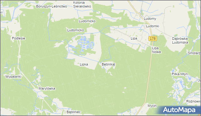 mapa Lipa-Bagna, Lipa-Bagna na mapie Targeo