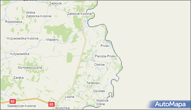 mapa Parośla, Parośla na mapie Targeo