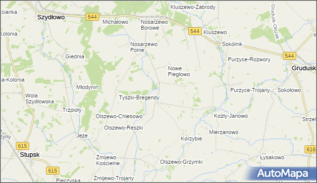 mapa Piegłowo-Wieś, Piegłowo-Wieś na mapie Targeo