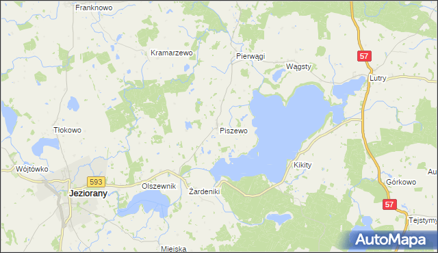 mapa Piszewo, Piszewo na mapie Targeo