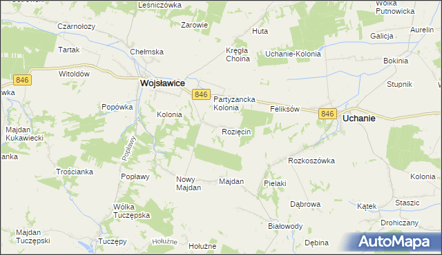 mapa Rozięcin, Rozięcin na mapie Targeo