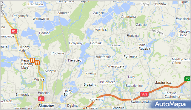 mapa Roztropice, Roztropice na mapie Targeo