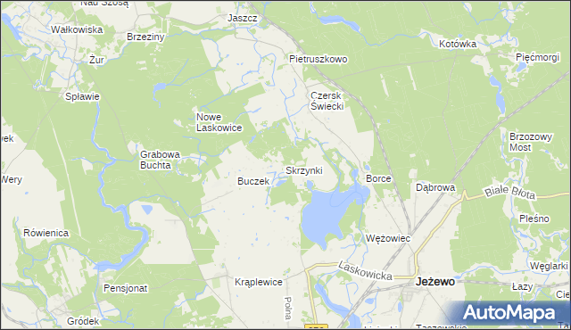 mapa Skrzynki gmina Jeżewo, Skrzynki gmina Jeżewo na mapie Targeo