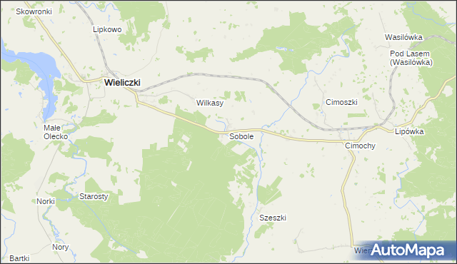 mapa Sobole gmina Wieliczki, Sobole gmina Wieliczki na mapie Targeo